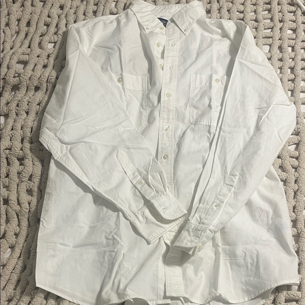 Lands' End White Casual Button Down Shirt